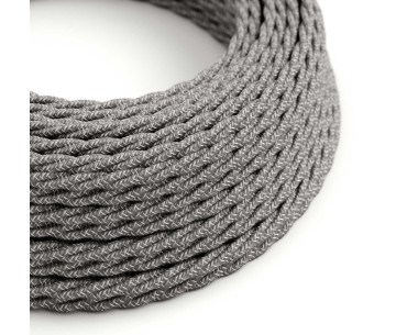 Cable Trenzado 2x0,75 textil Lino Natural Gris
