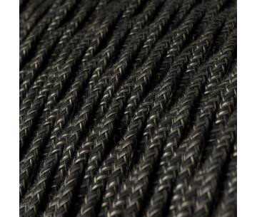 Cable Trenzado 2x0,75 textil Lino Natural Antracita