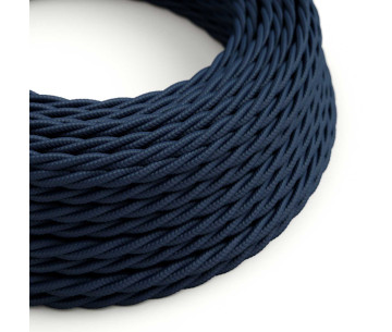 Cable Trenzado 3G0,75 textil Lino Natural Azul Oscuro