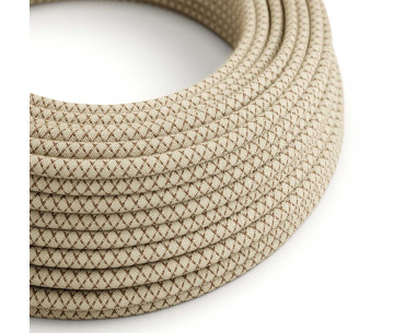 Cable manguera redonda 2x0,75 textil Algodón Rombo corteza y lino
