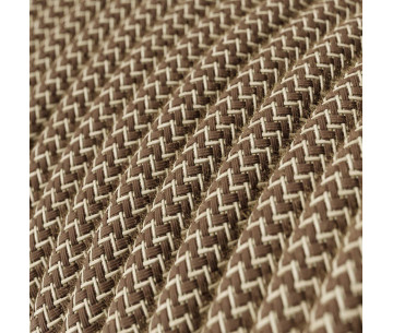 Cable manguera redonda 2x0,75 textil Algodón Zigzag corteza y lino