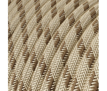 Cable manguera redonda 2x0,75 textil Algodón Stripes corteza y lino