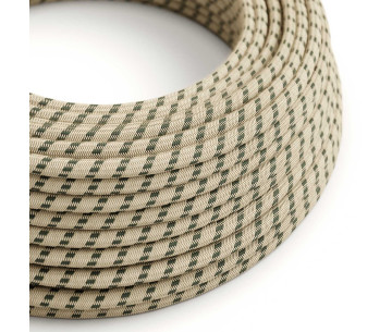 Cable manguera redonda 3G0,75 textil Algodón Stripes Antracita y lino