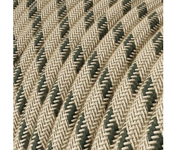 Cable manguera redonda 2x0,75 textil Algodón Stripes Antracita y lino