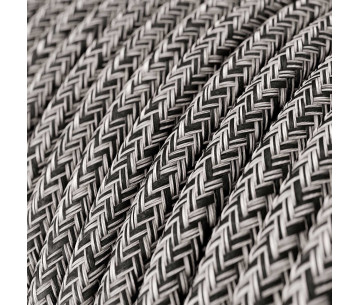 Cable manguera redonda 2x0,75 textil Algodón Onyx Tweed negro lino Gt