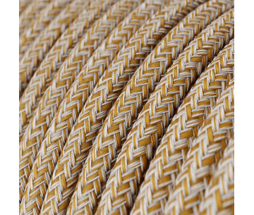 Cable manguera redonda 2x0,75 textil Algodón Tweed Herrumbre lino Gt