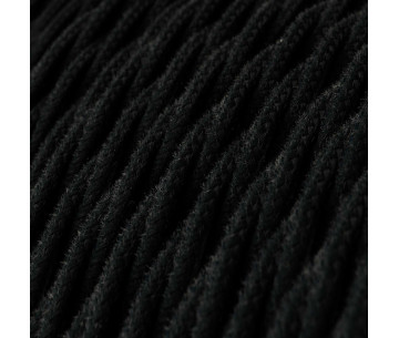 Cable Trenzado 3G0,75 textil Algodón Negro sólido