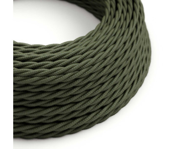 Cable Trenzado 2x0,75 textil Algodón Verde sólido