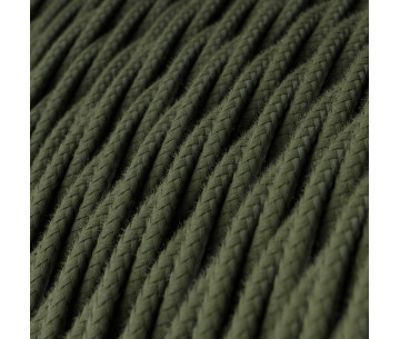 Cable Trenzado 2x0,75 textil Algodón Verde sólido