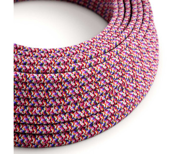 Cable manguera redonda 2x0,75 textil Rayon Pixel Fucsia