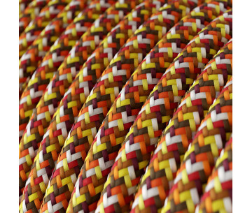 Cable manguera redonda 3G0,75 textil Rayon Pixel Naranja
