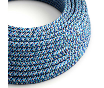 Cable manguera redonda 2x0,75 textil Rayon Pixel Turquesa