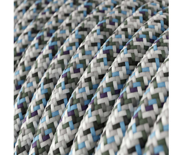 Cable manguera redonda 2x0,75 textil Rayon Pixel Hielo