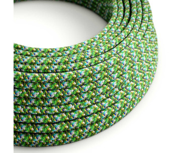 Cable manguera redonda 3G0,75 textil Rayon Pixel Verde