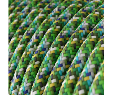 Cable manguera redonda 2x0,75 textil Rayon Pixel Verde