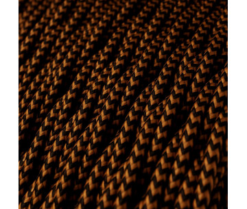 Cable Trenzado 3G0,75 textil Rayon Negro y Whisky