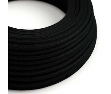 Cable manguera redonda 2x0,75 textil Algodón Negro sólido