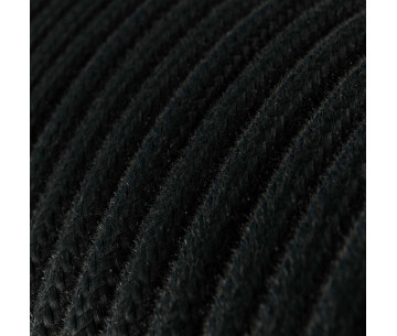 Cable manguera redonda 3G0,75 textil Algodón Negro sólido