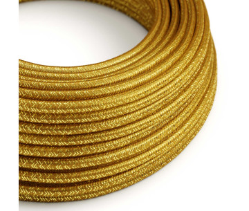 Cable manguera redonda 3G0,75 textil Rayon Dorado sólido Gt