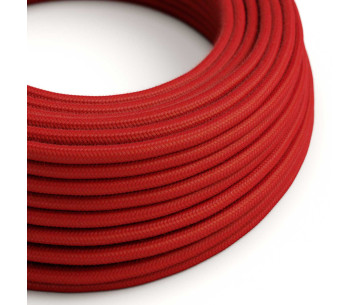 Cable manguera redonda 2x0,75 textil Algodón Rojo Fuego sólido