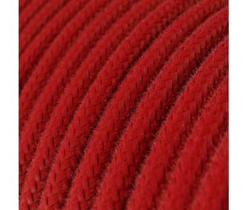 Cable manguera redonda 3G0,75 textil Algodón Rojo Fuego sólido