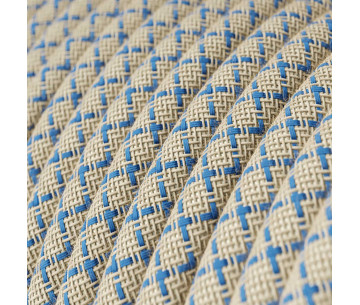 Cable manguera redonda 2x0,75 textil Algodón Rombo Azul Steward y lino