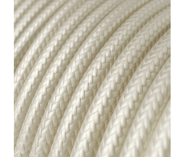 Cable manguera redonda 2x0,75 textil Rayon Marfil sólido