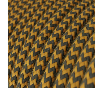 Cable manguera redonda 2x0,75 textil Algodón Miel y antracita zigzag