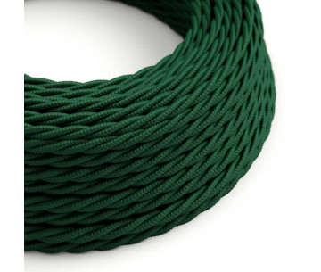 Cable Trenzado 2x0,75 textil Rayon Verde Oscuro sólido
