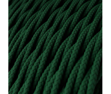 Cable Trenzado 2x0,75 textil Rayon Verde Oscuro sólido