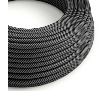 Cable manguera redonda 3G0,75 textil HD finas tiras grafito y negro