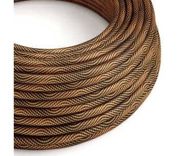 Cable manguera redonda 2x0,75 textil Optical Negro y Cobre