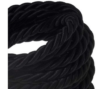 Cordon Trenzado XL16mm 3G0,75 Textil Rayón Negro