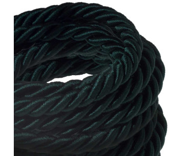 Cordon Trenzado XL16mm 3G0,75 Textil Rayón Verde Oscuro
