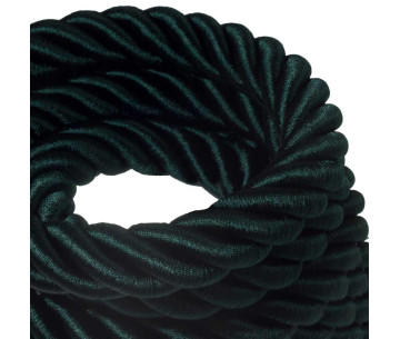 Cordon Trenzado 3XL30mm 3G0,75 Textil Rayón Verde Oscuro