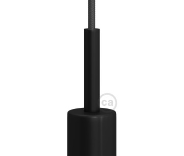 Prensaestopa metal L7cm Negro Mate con tubo roscado tuerca y arandela