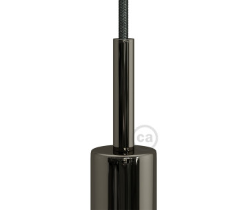 Prensaestopa metal L7cm Negro Perla con tubo roscado tuerca y arandela