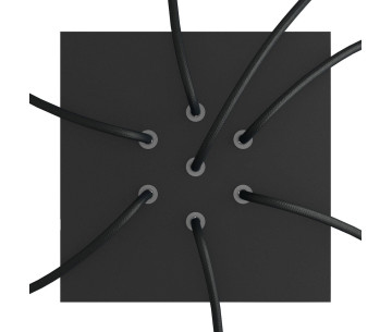 KIT Rose-one Cuadrado 20X20 7 agujeros negro mate