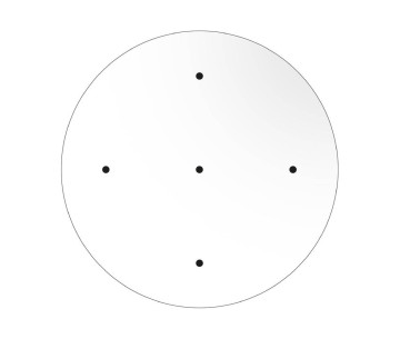 KIT Rose-one redondo D400 5 agujeros pentagono blanco mate