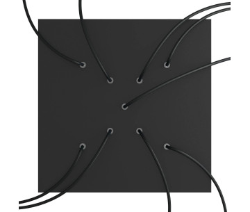 KIT Rose-one Cuadrado 40X40 9 agujeros en X negro mate