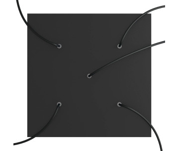 KIT Rose-one Cuadrado 40X40 5 agujeros pentagono negro mate