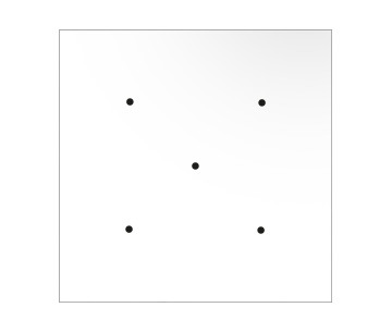 KIT Rose-one Cuadrado 40X40 5 agujeros pentagono blanco mate
