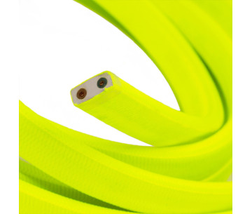 Cable Guirnalda 2x1,5mm2 textil efecto seda Amarillo Fluo