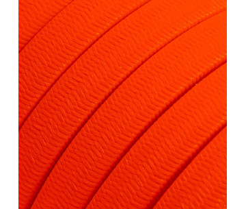 Cable Guirnalda 2x1,5mm2 textil efecto seda Naranja Fluo
