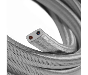 Cable Guirnalda 2x1,5mm2 textil efecto seda Plata