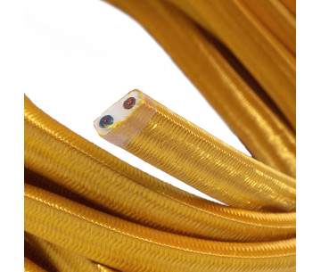 Cable Guirnalda 2x1,5mm2 textil efecto seda Dorado