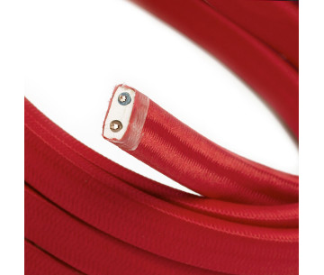 Cable Guirnalda 2x1,5mm2 textil efecto seda Rojo