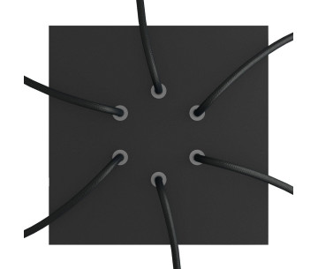 KIT Rose-one Cuadrado 20X20 6 agujeros negro mate