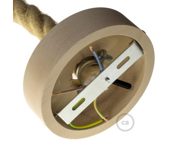 KIT Floron madera D120 1 agujero 30mm para cable textil 3XL