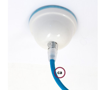 KIT Florón cerámica mini D75 1 agujero Blanco-Azul Claro